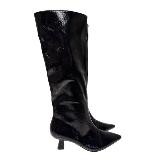 Oliviai Miller Shoes - Olivia Miller Mars Women's Tall Boot Black Kitten Heel Zipper Women's Size 6 NEW
